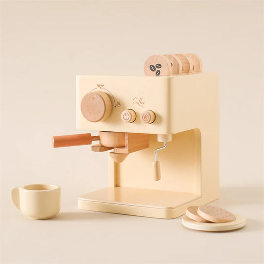 Wooden Montessori Toy Set | Pretend Play Coffee Machine & Kitchen Toys