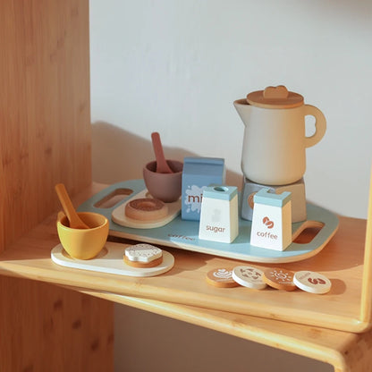 Wooden Montessori Baby Kitchen Set | Coffee Teapot & Teacup Toy Set