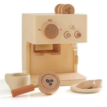 Wooden Montessori Toy Set | Pretend Play Coffee Machine & Kitchen Toys