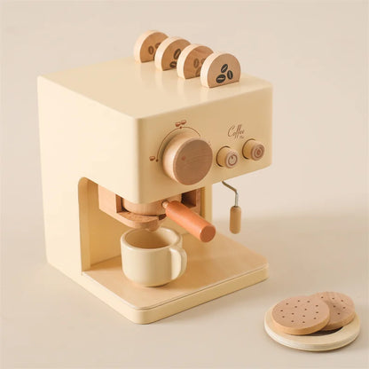 Wooden Montessori Toy Set | Pretend Play Coffee Machine & Kitchen Toys