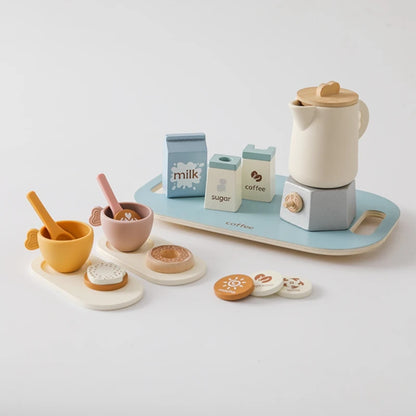 Wooden Montessori Baby Kitchen Set | Coffee Teapot & Teacup Toy Set