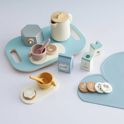 Wooden Montessori Baby Kitchen Set | Coffee Teapot & Teacup Toy Set