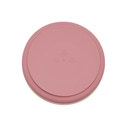 Blush Silicone Baby Suction Plate with Dividers for Easy Feeding