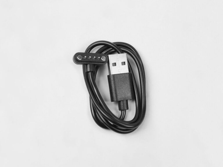 A 4-pin magnetic charging cable for open-ear bone conduction headphones.