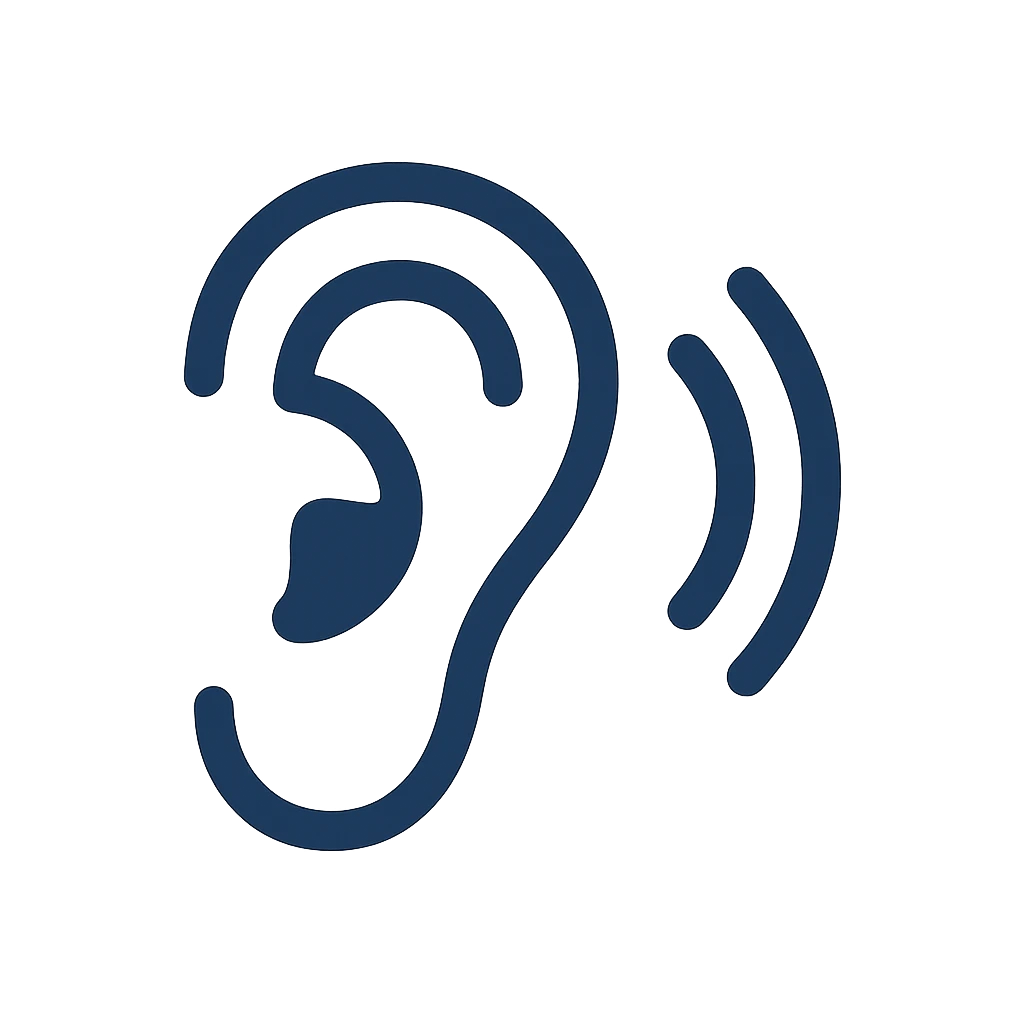 An icon representing the open-ear technology of the open ear bone conduction headphones.