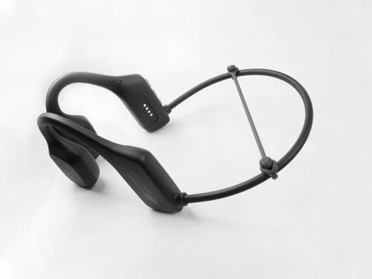 A silicone strap for open-ear bone conduction headphones.